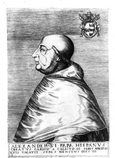 Portræt af pave Alexander VI (1492-1503) 16.-17. århundrede af Italian School