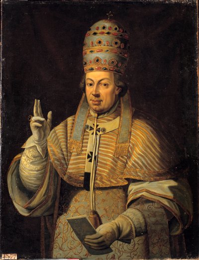 Portræt af pave Pius (Pio eller Pius) VI (1717-1799). Anonymt italiensk maleri af Italian School