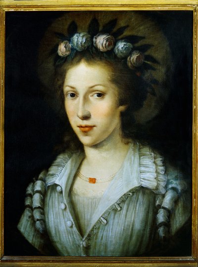 Portræt af Sainte Marie Madeleine af Pazzi, Sainte Mary Magdalene de Pazzi af Italian School