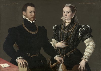 Portræt af et par, ca. 1580-88 af Italian School