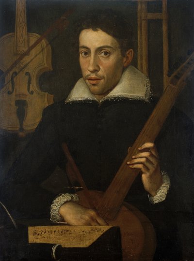 Portræt af en musiker, ca. 1570-1590 af Italian School