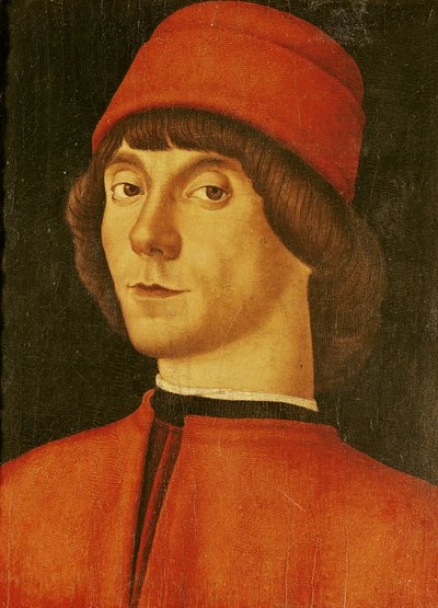 Portræt af en ung mand (olie på lærred) af Italian School