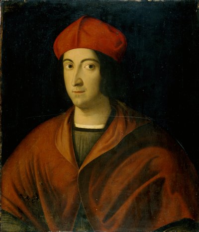 Portræt af en kardinal (tempera på træ) af Italian School