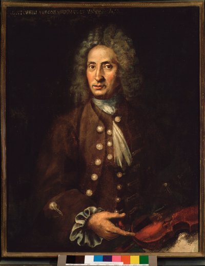 Portræt af den italienske komponist Giuseppe Torelli (1658-1709). af Italian School
