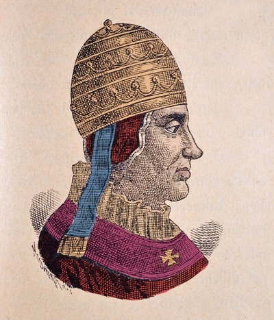 Portræt af pave Boniface IX (Bonifacius eller Bonifacio) (1389-1404) af Italian School