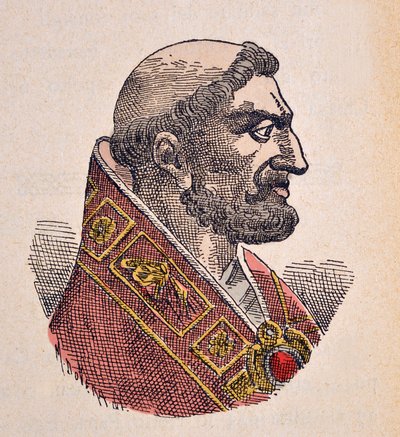 Portræt af paven Boniface V (Bonifacius eller Bonifacio) (619-625) af Italian School