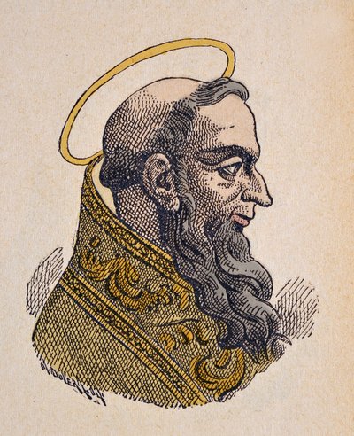 Portræt af paven Celestine I (Celestine, Celestino eller Caelestinus I) (422-432) af Italian School