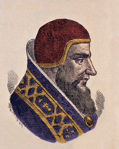 Portræt af pave Damasus II (1048) af Italian School