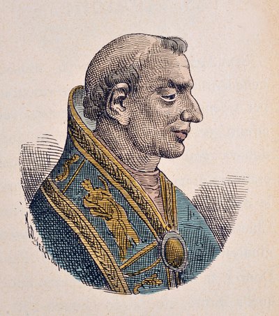 Portræt af paven Donus (676-678) af Italian School