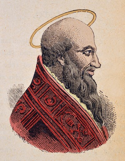 Portræt af pave Eleuthere (ca. 175-189) af Italian School