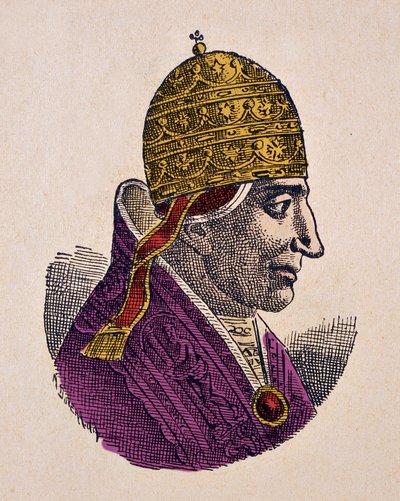Portræt af pave Etienne IX (Saint Etienne) (Stephen, stefano eller Stephanus) (1057-1058) af Italian School