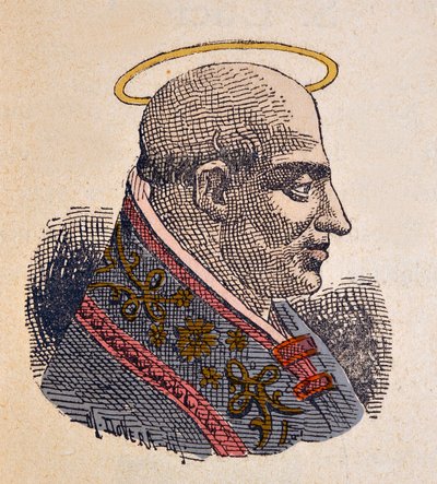 Portræt af paven Fabien (Fabian eller Fabiano eller Fabianus) (236-250) af Italian School
