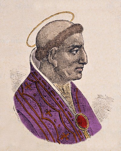 Portræt af pave Gregoire III (Gregorio eller Gregorius) (731-741) af Italian School