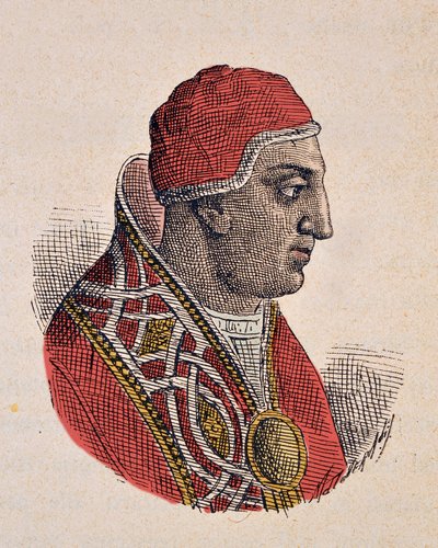 Portræt af paven Gregoire II (Gregorio eller Gregorius) (715-731) af Italian School