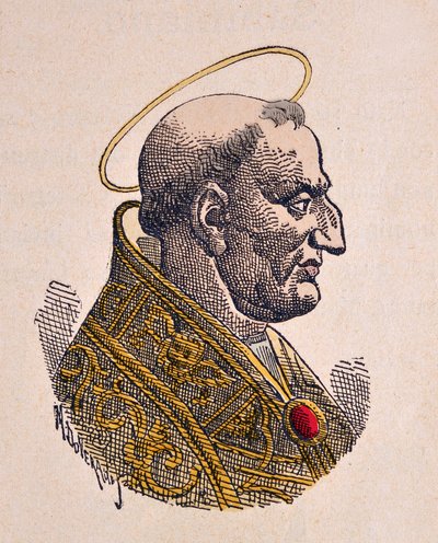 Portræt af paven Gregoire Ier le Grand (Gregor den Store eller Gregorio Magno eller Gregorius Magnus) (590-604) af Italian School