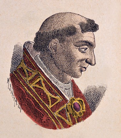 Portræt af pave Johannes IX (Giovanni, Ioannes) (898-900) af Italian School