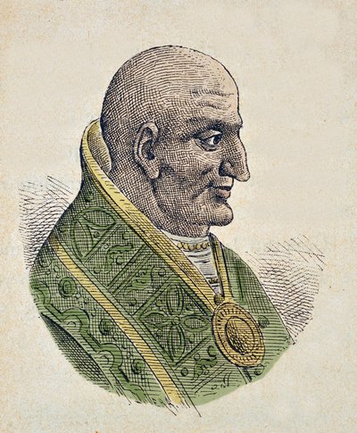 Portræt af pave Johannes VII (Giovanni eller Ioannes) (705-707) af Italian School