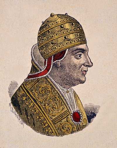 Portræt af pave Johannes XIII (Giovanni, Ioannes) (965-972) af Italian School