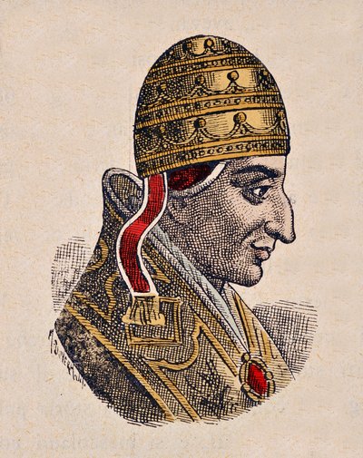Portræt af pave Johannes XIV (Giovanni, Ioannes) (983-984) af Italian School