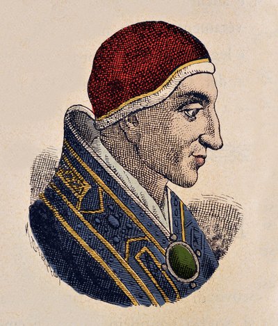 Portræt af pave Johannes XV (Giovanni, Ioannes) (985-996) af Italian School