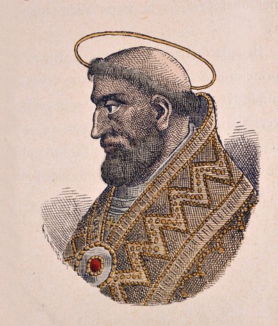 Portræt af pave Leon II (Leone eller Leo) (682-683) af Italian School