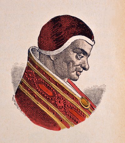 Portræt af paven Pascal II (Pasquale eller Paschal) (1099-1118) af Italian School