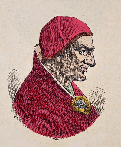 Portræt af paven Sabinian (604-606) af Italian School