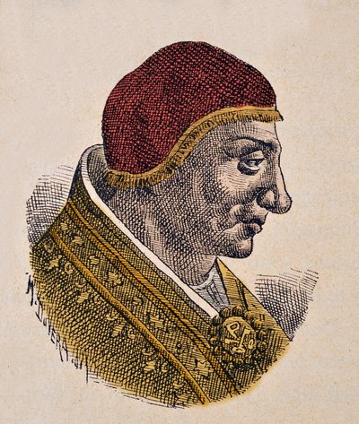 Portræt af paven Serge II (Sergius, Sergio) (844-847) af Italian School
