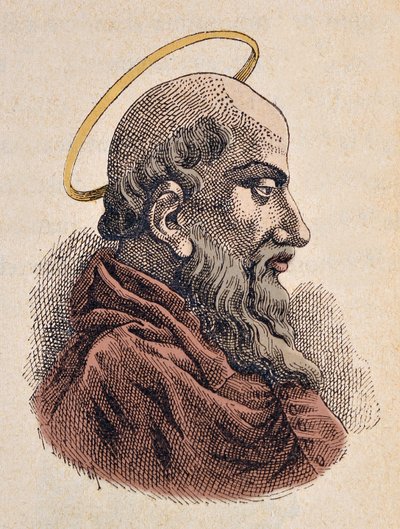 Portræt af paven Sixte Ier (Xyste eller sixtus eller sisto I) (115-125) af Italian School