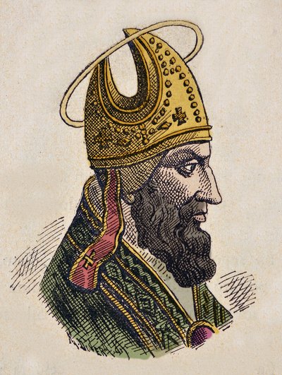 Portræt af paven Sylvestre Ier (Silvestre eller Sylvester eller Silvestro) (314-335) af Italian School