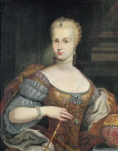 Portræt af Pietro Leopoldo di Lorenas hustru, ca. 1750 af Italian School