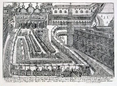 Procession for Corpus Christi på Piazza San Marco, 1876 af Italian School