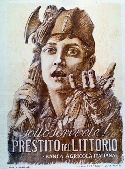 Fascistisk propagandaplakat for Littorio-lånet af Italian School