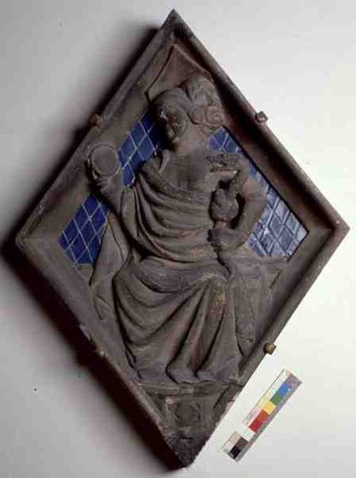 Forsigtighed, reliefflise fra Campanile (keramik og marmor) af Italian School