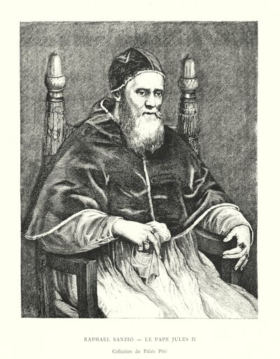 Raphael Sanzio, Pave Julius II, Pitti Palace Collection (gravering) af Italian School