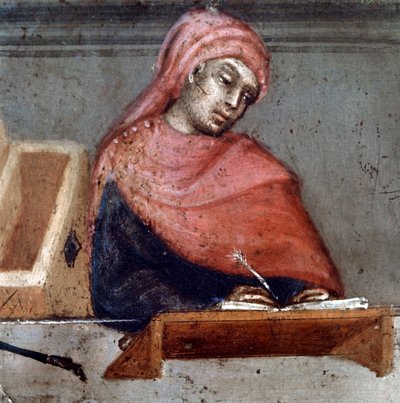 Repræsentation af en kameralingvist Detalje - officeren er dækket af en liripion - Anonymt maleri på træ af en Biccherna (omslag af regnskabsregisteret for byen Siena) 1388. Siena Archivio di Stato, Italien af Italian School