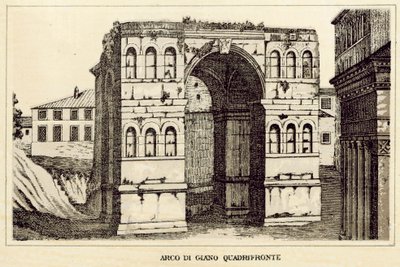 Rom: Buen af ​​Janus Quadrifronte (litho) af Italian School