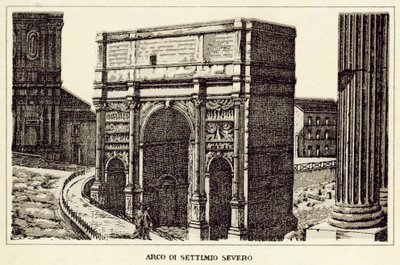 Rom: Septimius Severus bue (litho) af Italian School