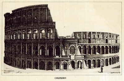 Rom: Colosseum (litho) af Italian School