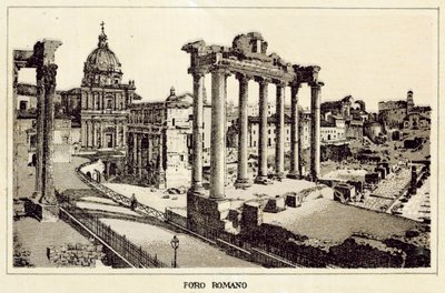 Rom: Forum Romanum (litho) af Italian School
