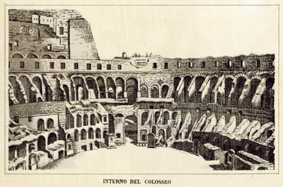 Rom: Interiør af Colosseum (Litho) af Italian School