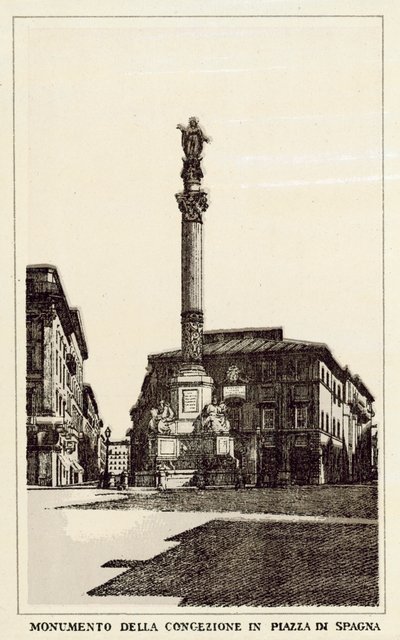 Rom: Emballagemonumentet på Piazza Di Spagna (litho) af Italian School
