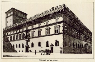 Rom: Palazzo Di Venezia (litho) af Italian School