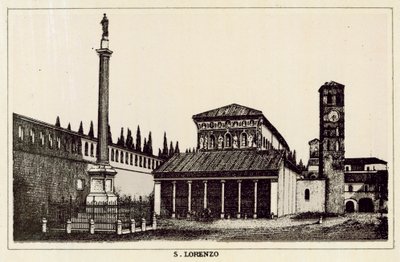Roma: S Lorenzo (litho) af Italian School