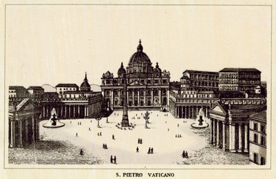 Rom: St. Peter Vatikanet (litho) af Italian School