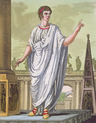 Romersk borger, der hævder beskæftigelse, fra LAntica Roma, 1825 af Italian School