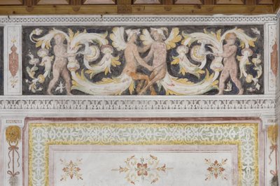 Room of the Amorini, detalje (fresco) af Italian School
