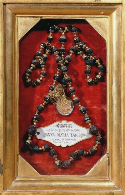 Rosenkrans givet til Anna-Maria Taigi af prinsesse Barberini (guld og ædelsten) af Italian School