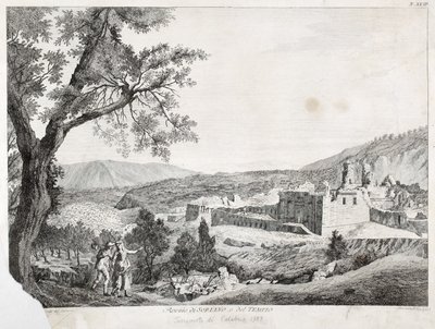 Ruinerne af Soriano Calabro og templet, Calabrien, 1783 af Italian School