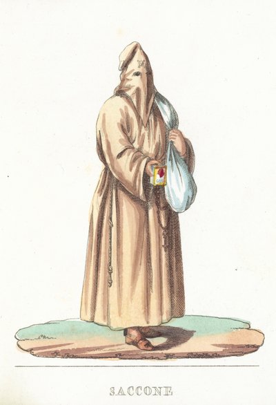 Saccone (farvet gravering) af Italian School